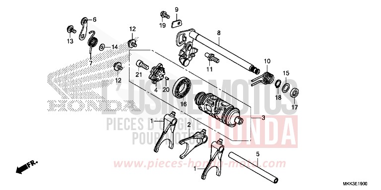BARILLET DE SELECTION (CRF1000A/A2/AL/AL2) de Africa Twin MAT BALLISTIC BLACK METALLIC (NHA86) 2018